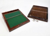 TWO ENGLISH HARDWOOD LAP DESKS