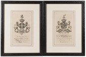 TWO ENGLISH HERALDRY ENGRAVING