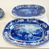 TWO ENGLISH HISTORIC BLUE TRAN