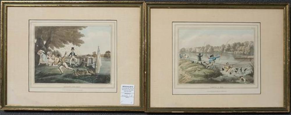 TWO ENGLISH HUMOROUS HAND COLORED