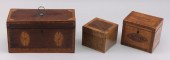 TWO ENGLISH INLAID TEA CADDIES