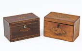 TWO ENGLISH INLAID TEA CADDIES