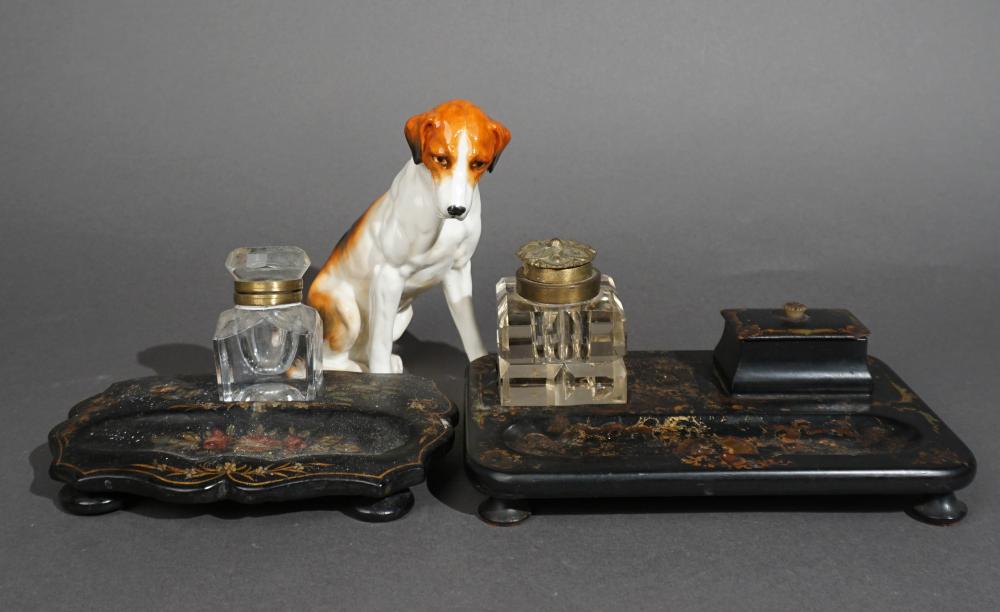 TWO ENGLISH JAPANNED PAPIER-MâCHé