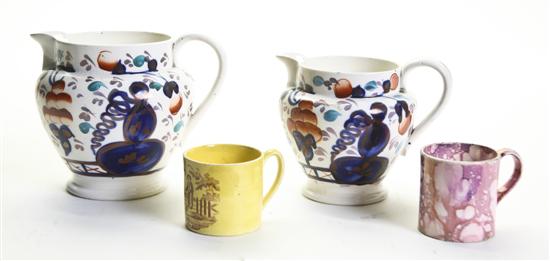Two English Lustreware Cream