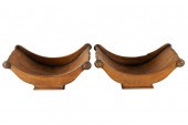 TWO ENGLISH MAHOGANY CHEESE WH