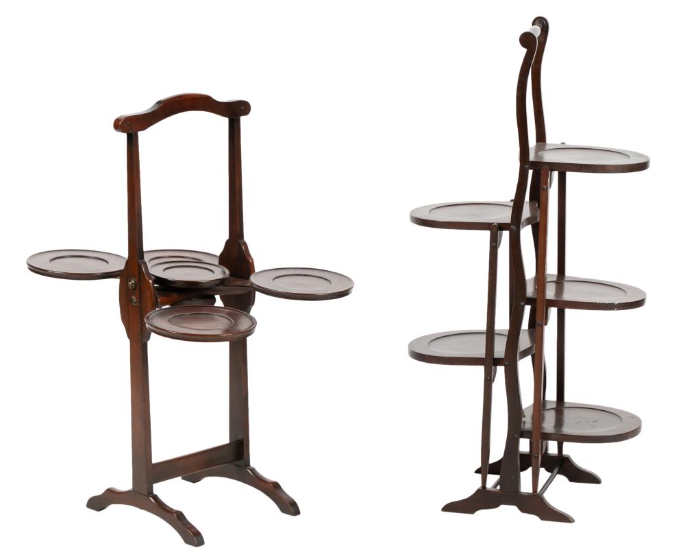 TWO ENGLISH MAHOGANY MUFFIN
