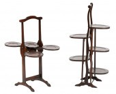 TWO ENGLISH MAHOGANY MUFFIN ST