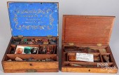 TWO ENGLISH MAHOGANY TRADE BOX