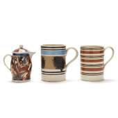 TWO ENGLISH MOCHA WARE MUGS AN