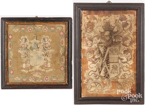 TWO ENGLISH NEEDLEWORKS, 18TH C.Two