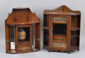 TWO ENGLISH OAK TOBACCO CORNER