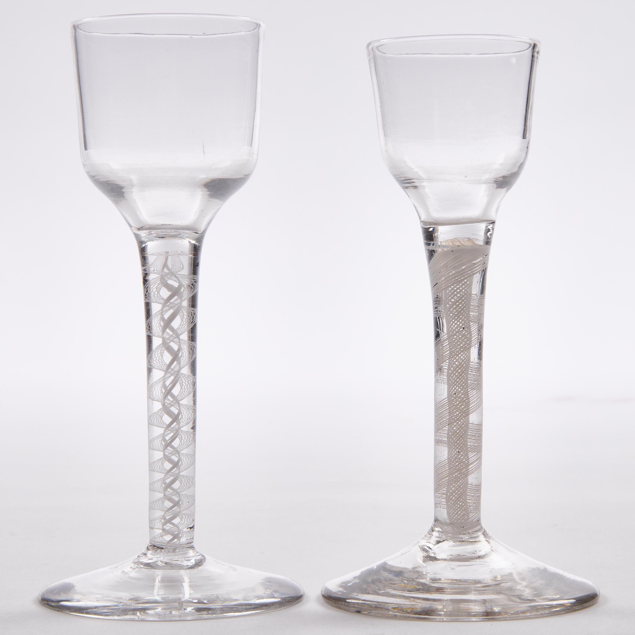 Two English Opaque Twist Stemmed