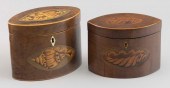 TWO ENGLISH OVAL TEA CADDIES 1