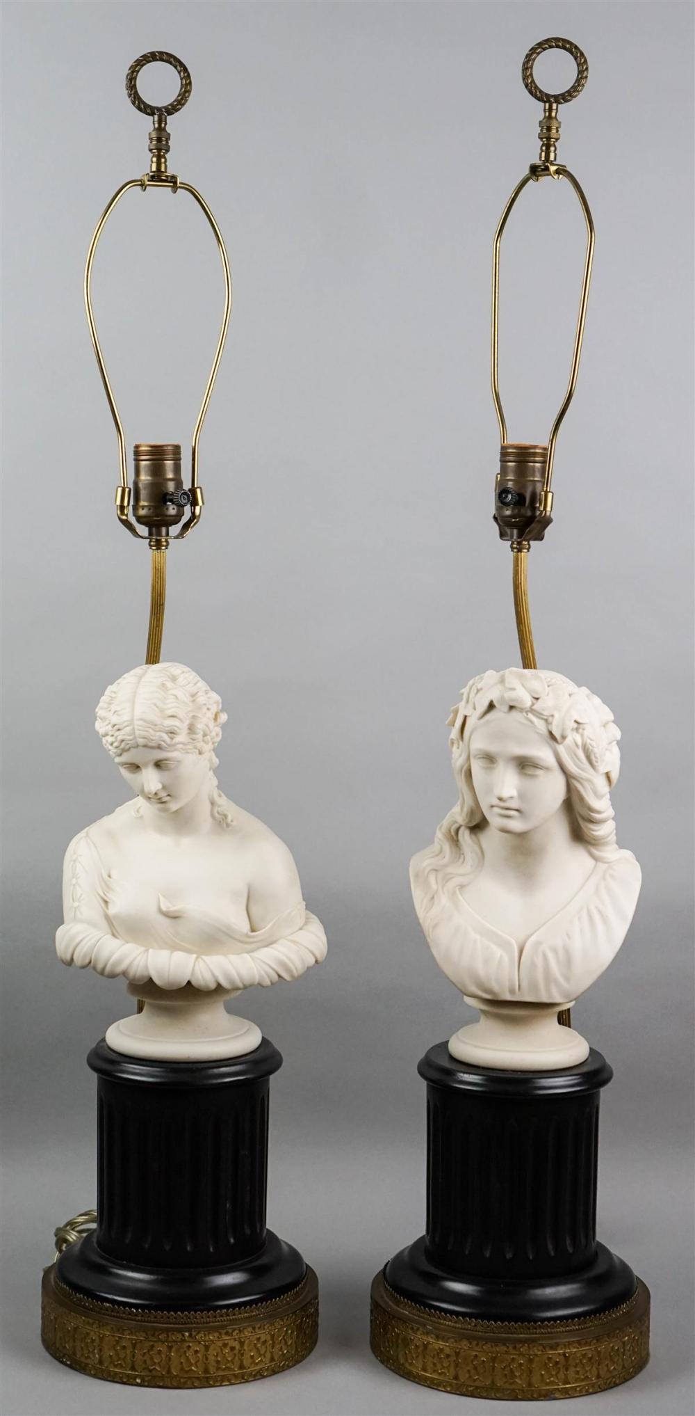 TWO ENGLISH PARIAN BUSTS OF WOMEN