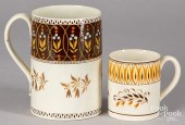TWO ENGLISH PEARLWARE MUGS, 19