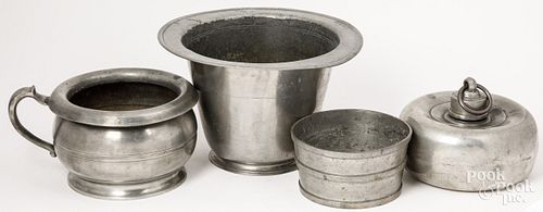 TWO ENGLISH PEWTER CHAMBER