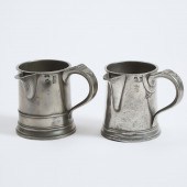 Two English Pewter Straight Si
