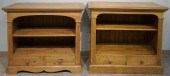 TWO ENGLISH PINE LOW OPEN BOOK