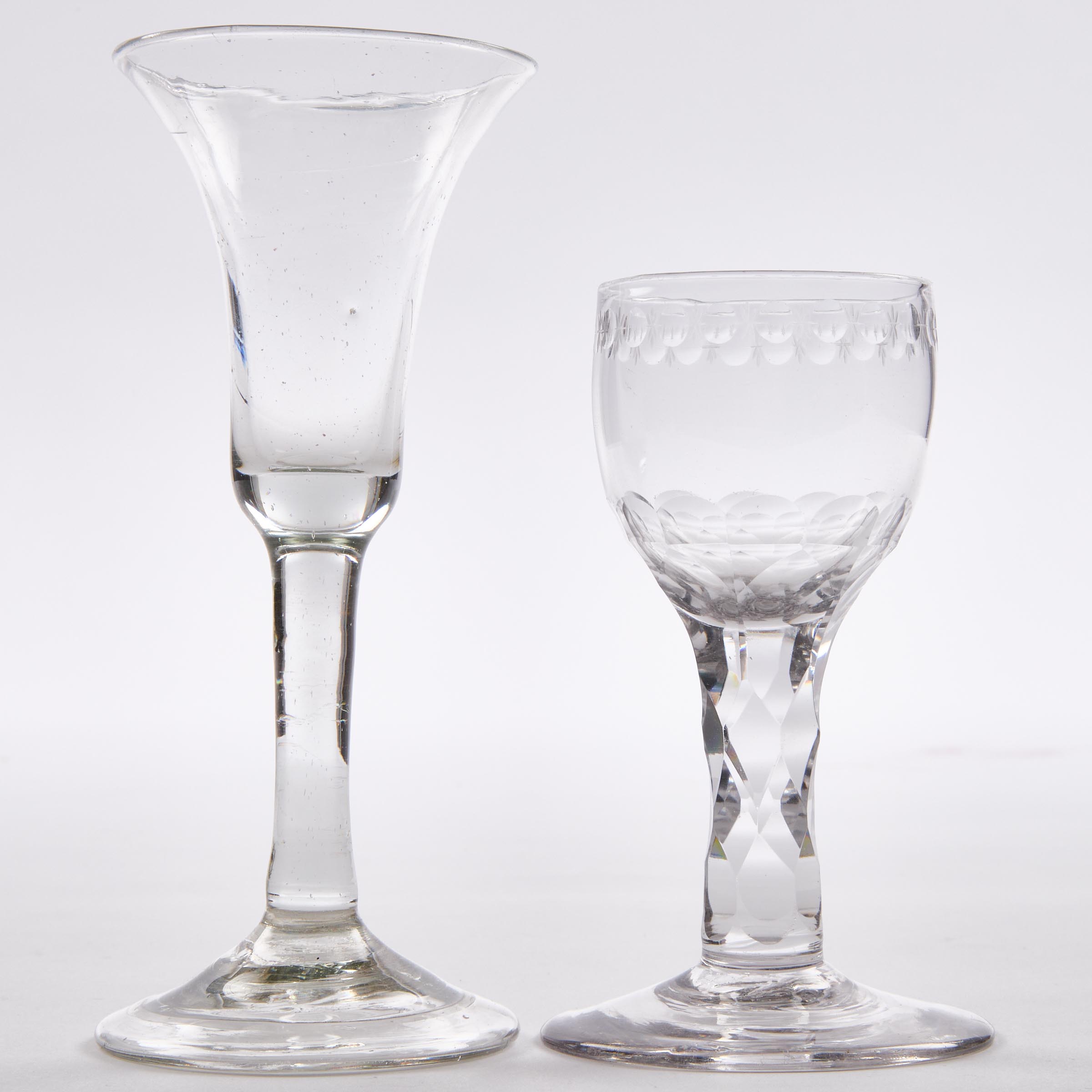 Two English Plain or Faceted