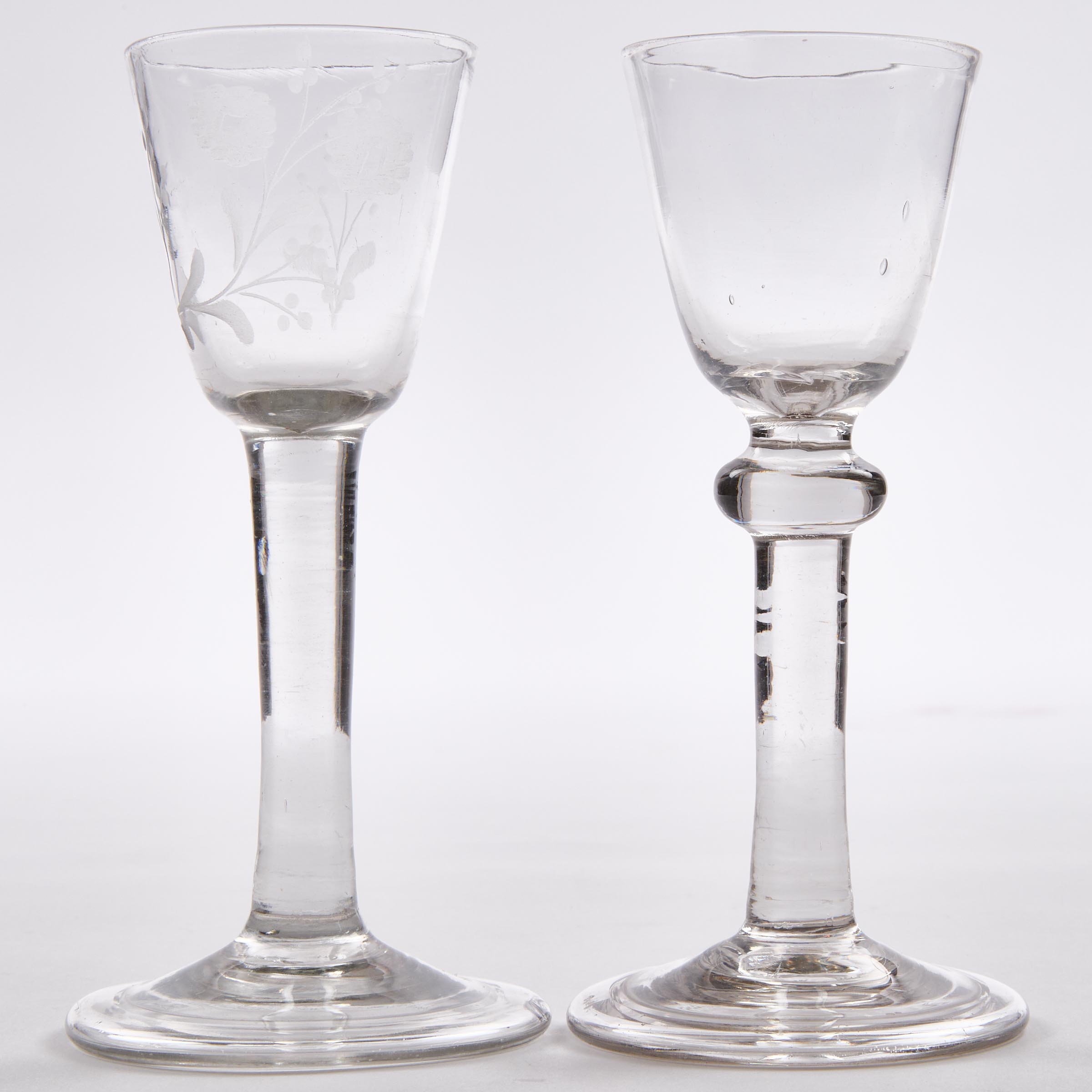 Two English Plain Stemmed Wine