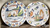 TWO ENGLISH POLYCHROME DELFT C