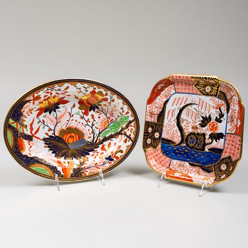 TWO ENGLISH PORCELAIN SERVING