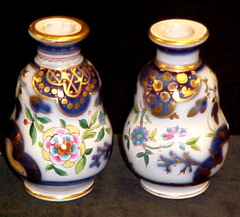 Two English porcelain vases  both
