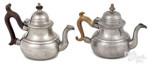TWO ENGLISH QUEEN ANNE PEWTER
