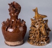 TWO ENGLISH REDWARE BANKS, 19T