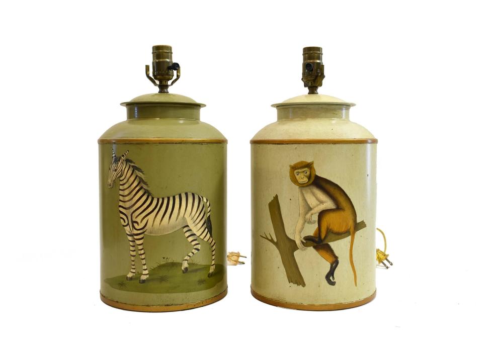 TWO ENGLISH REGENCY STYLE PAINTED