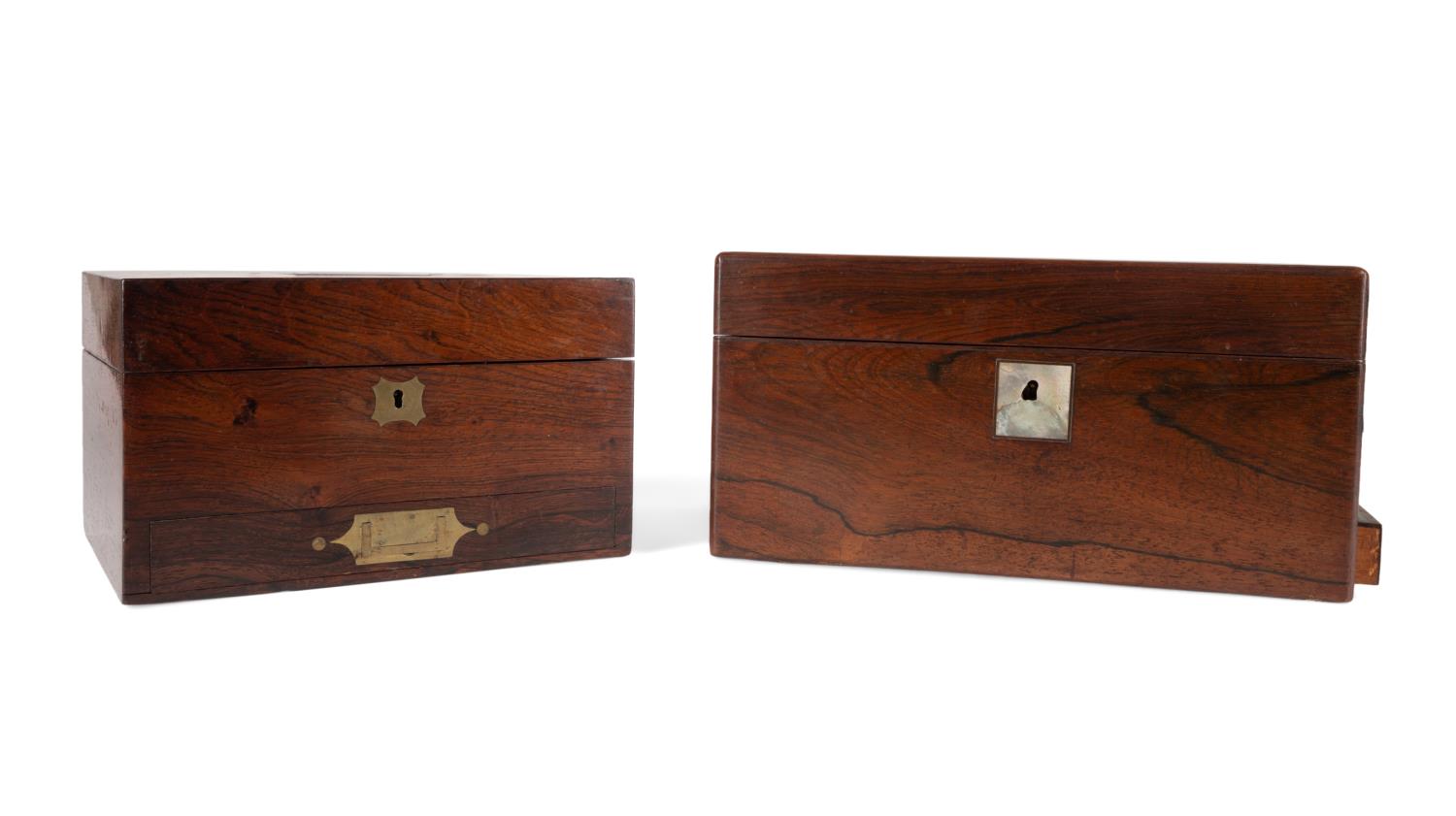 TWO ENGLISH ROSEWOOD SEWING