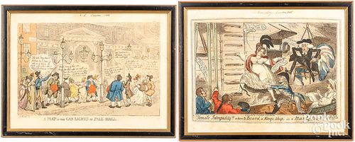 TWO ENGLISH SATIRICAL ENGRAVINGSTwo