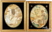 TWO ENGLISH SILK EMBROIDERIES<