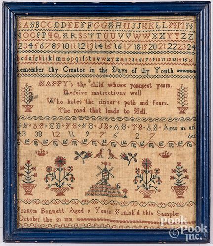 TWO ENGLISH SILK ON LINEN