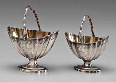 Two English silver baskets, for
