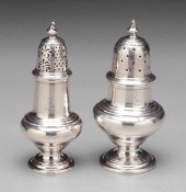 Two English silver casters: ur
