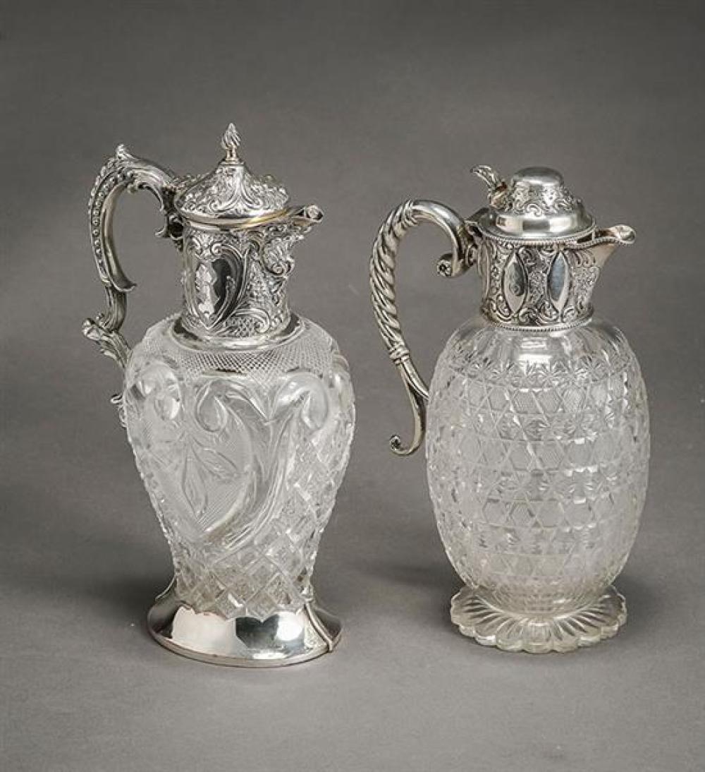 TWO ENGLISH SILVER MOUNTED CUT