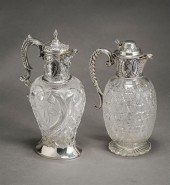 TWO ENGLISH SILVER MOUNTED CUT