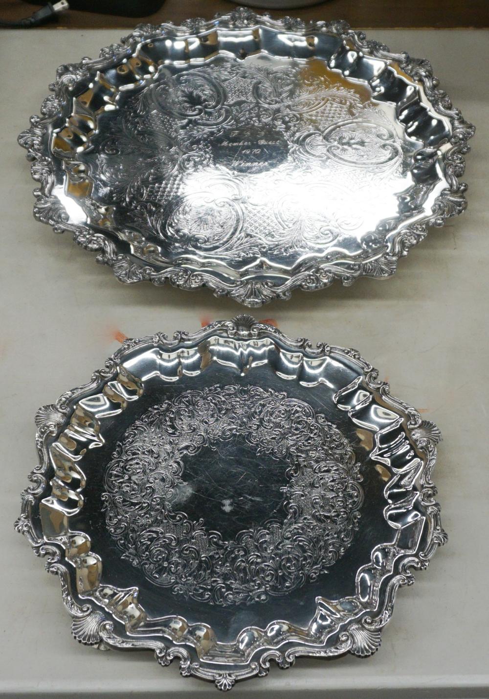 TWO ENGLISH SILVER ON COPPER