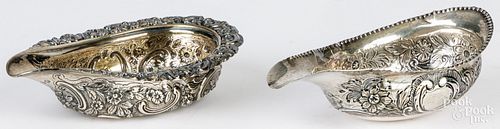 TWO ENGLISH SILVER PAP BOATSTwo
