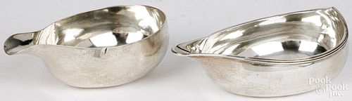 TWO ENGLISH SILVER PAP BOATSTwo