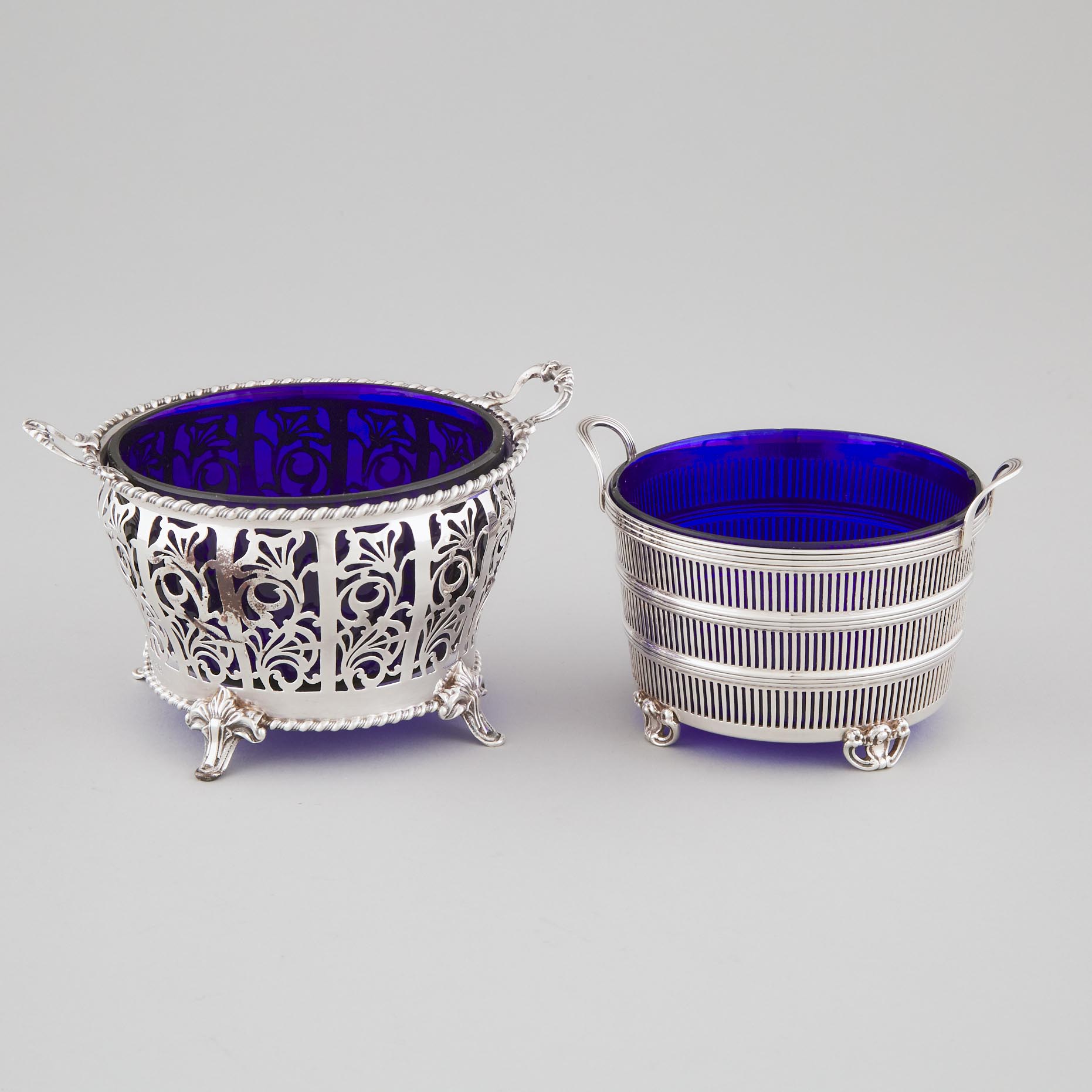 Two English Silver Pierced