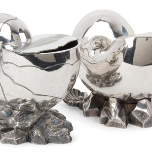Two English Silver-Plate Nautilus