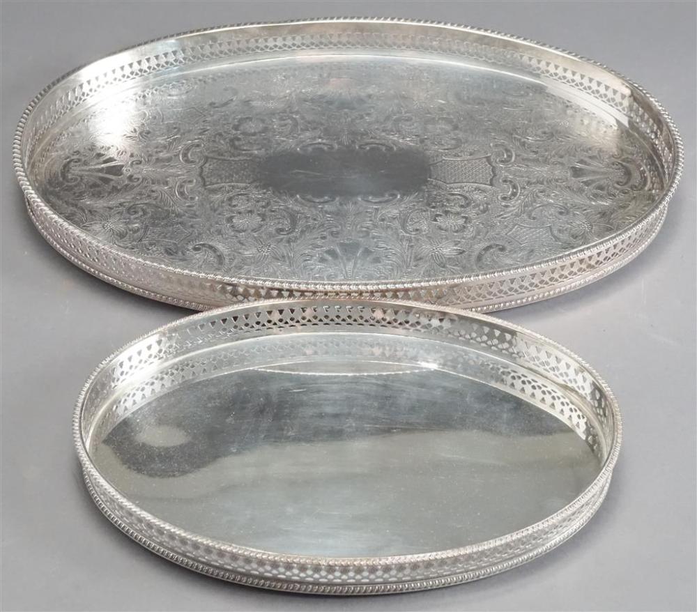 TWO ENGLISH SILVER PLATE OVAL