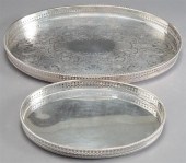 TWO ENGLISH SILVER PLATE OVAL