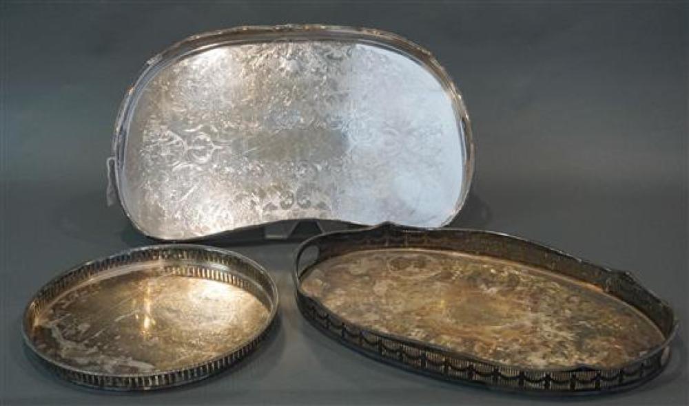 TWO ENGLISH SILVER PLATED OVAL