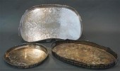 TWO ENGLISH SILVER PLATED OVAL