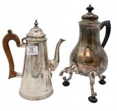 TWO ENGLISH SILVER POTS, TO IN