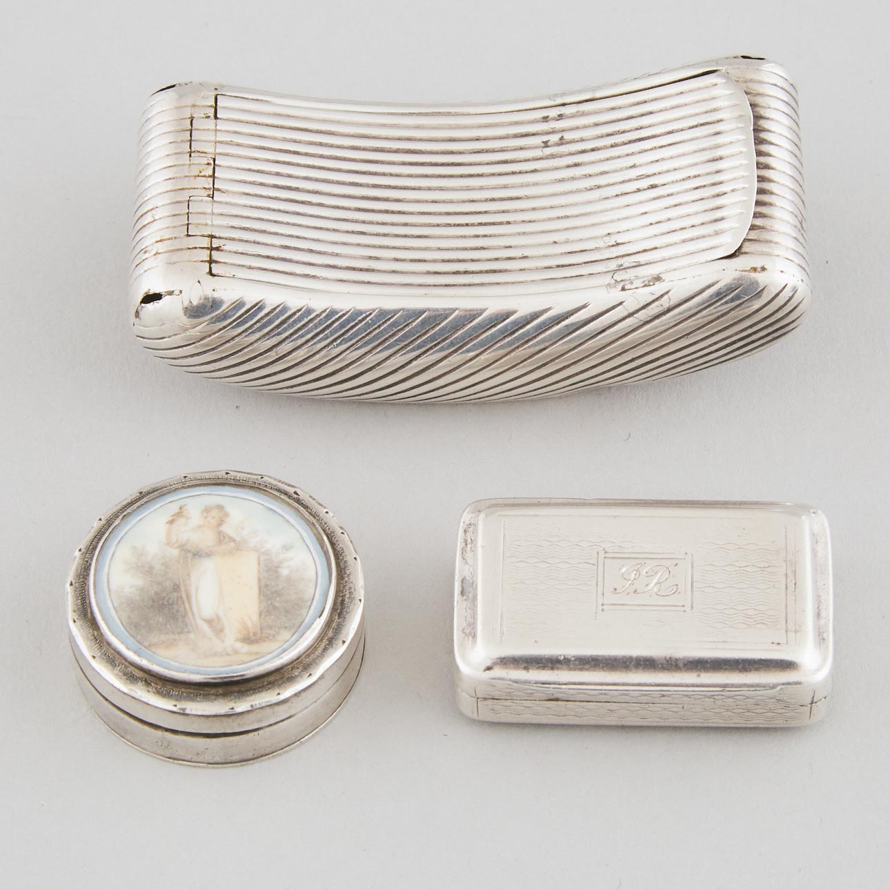 Two English Silver Snuff Boxes