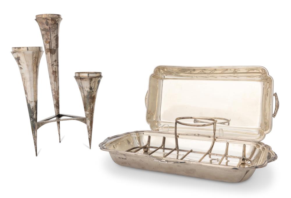 TWO ENGLISH STERLING SILVER TABLE